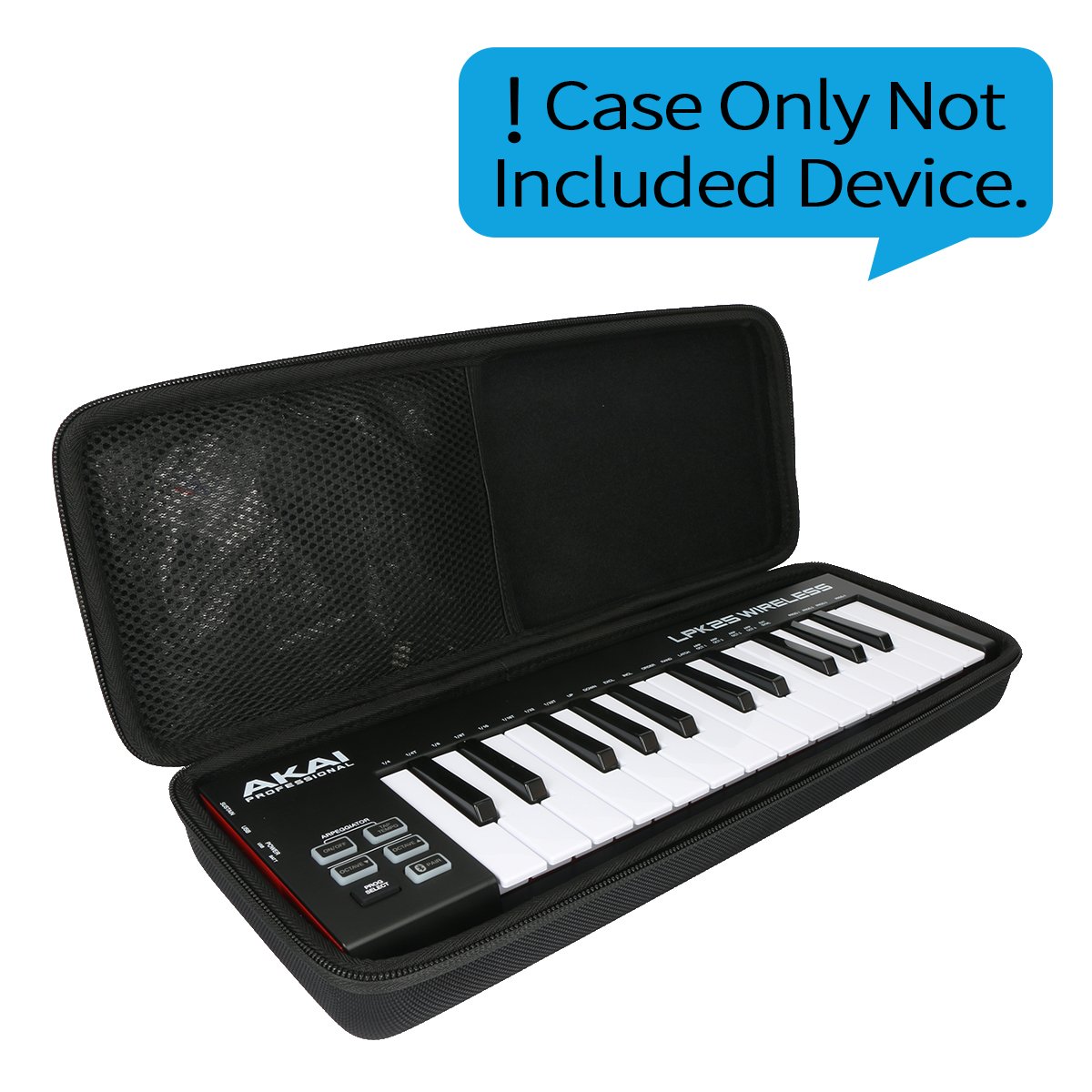 Khanka Hart Tasche Hülle für AKAI Professional LPK25 Wireless 25 Tasten anschlagdynamisches USB&Bluetooth Minikeyboard.(Für LPK25 Wireless)