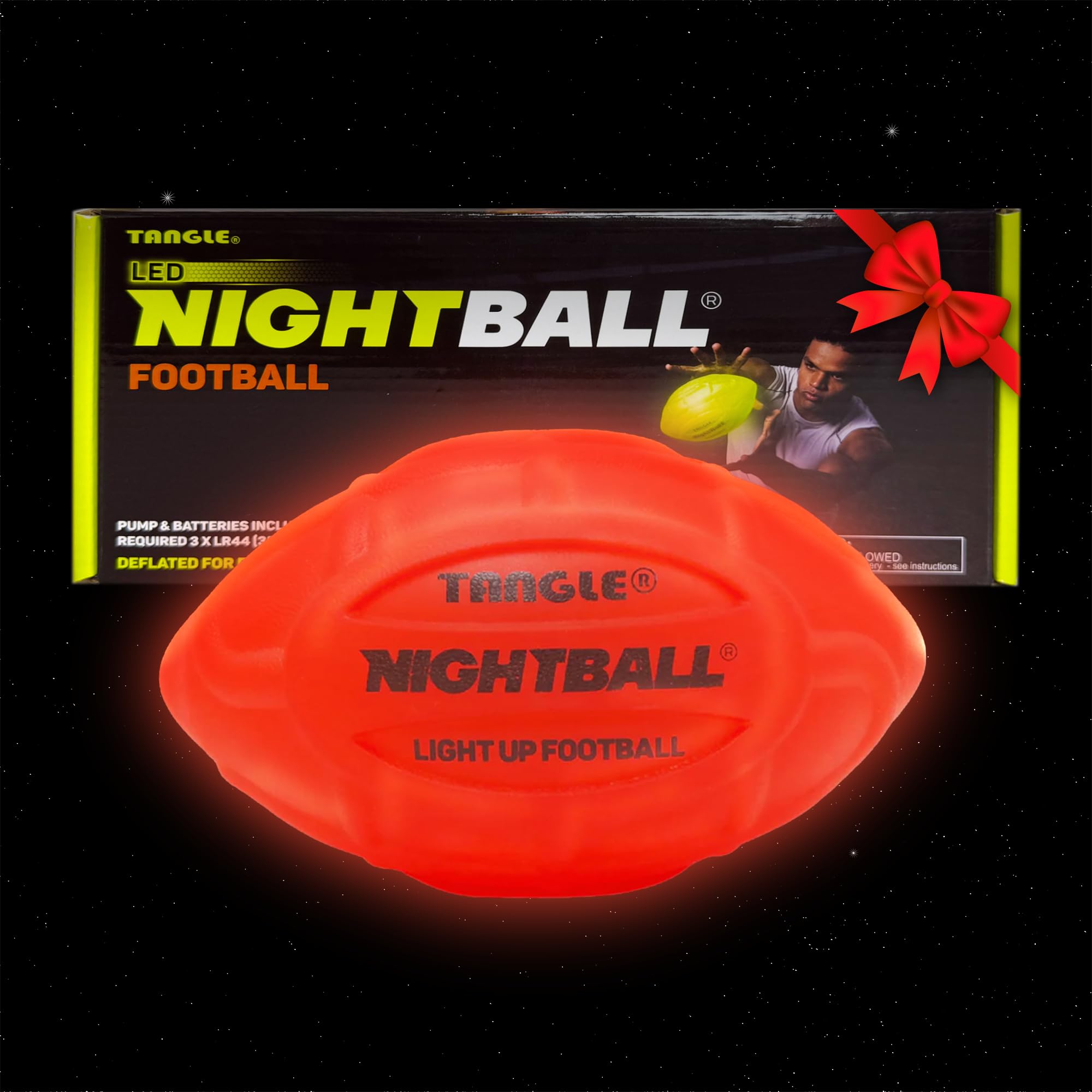 Sponsored Ad - Glow in The Dark Nightball LED Football - Light up Football with Bright LED Lights - Kids and Adults, Red