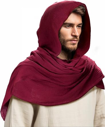 Ultrafun Medieval Renaissance Shawl Scarf Cape Men Women Multifunctional Hooded Cowl Halloween Cosplay Costume Accessories