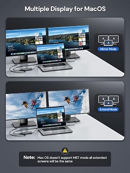 USBC to HDMI, DockteckExpand 5-in-1 USB C Hub with Dual HDMI