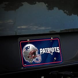 Rico Industries NFL New England Patriots Metal License Plate Tag, 6 x 11.5-