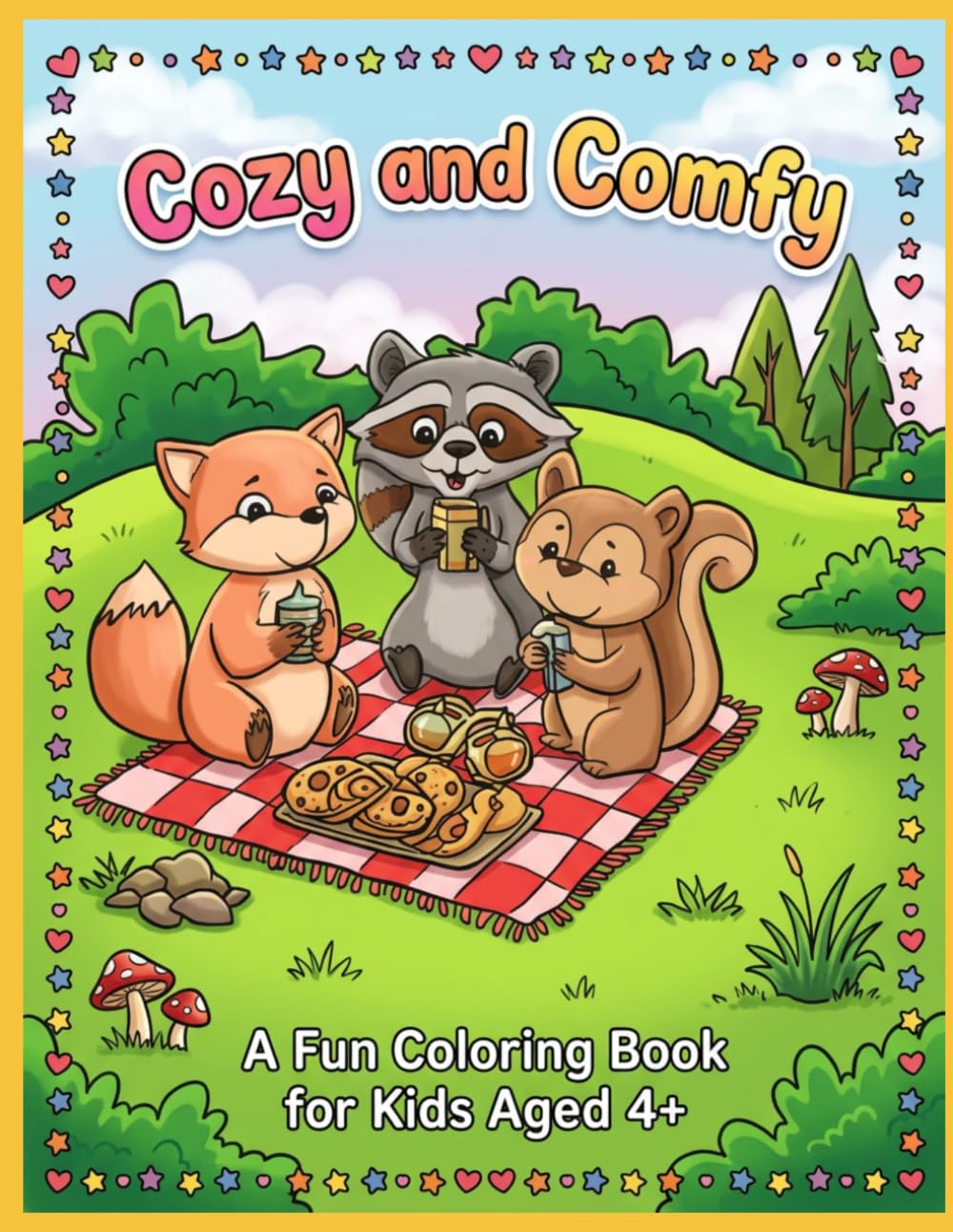 Cozy and Comfy Animals Coloring Book: Adorable Animal Illustrations for Kids Ages 4 and Up — Cute Coloring Pages for Early Learners