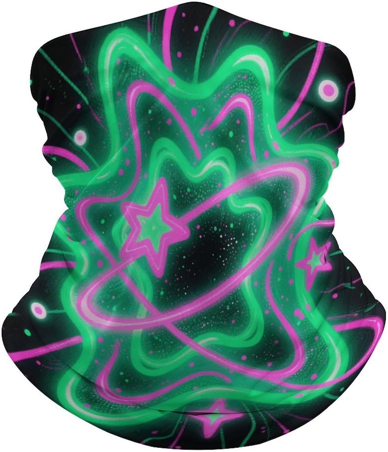 Green - Pink Galaxy Neck Gaiter for Men Women Cooling Wrap Headwear Winter Head Wrap Scarf Beautiful Headband Personality Balaclava Sport Magic Scarf Windproof Hair Bandana