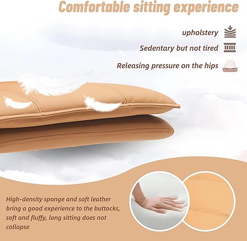 Miniatura 3 de Sillas de escritorio de cuero para la oficina en casa, silla de oficina cómoda, silla giratoria ajustable con respaldo medio con patas y brazos