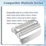 83M Replacement Shaver Head Compatible with Braun Series 8 Electric Shaver, Wet & Dry, Foil & Cutter for Braun S8 Razor Blades – Fits Models 8467, 8370cc, 8340s (1 count (Pack of 1))
