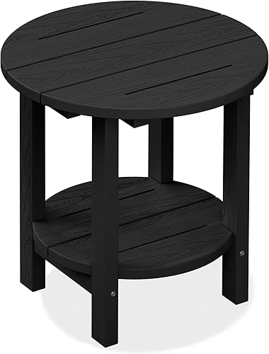 Miniatura 15 de SERWALL Mesa auxiliar Adirondack, mesa auxiliar para exteriores, sin montaje, mesa plegable pequeña de HDPE para patio trasero, piscina, porche