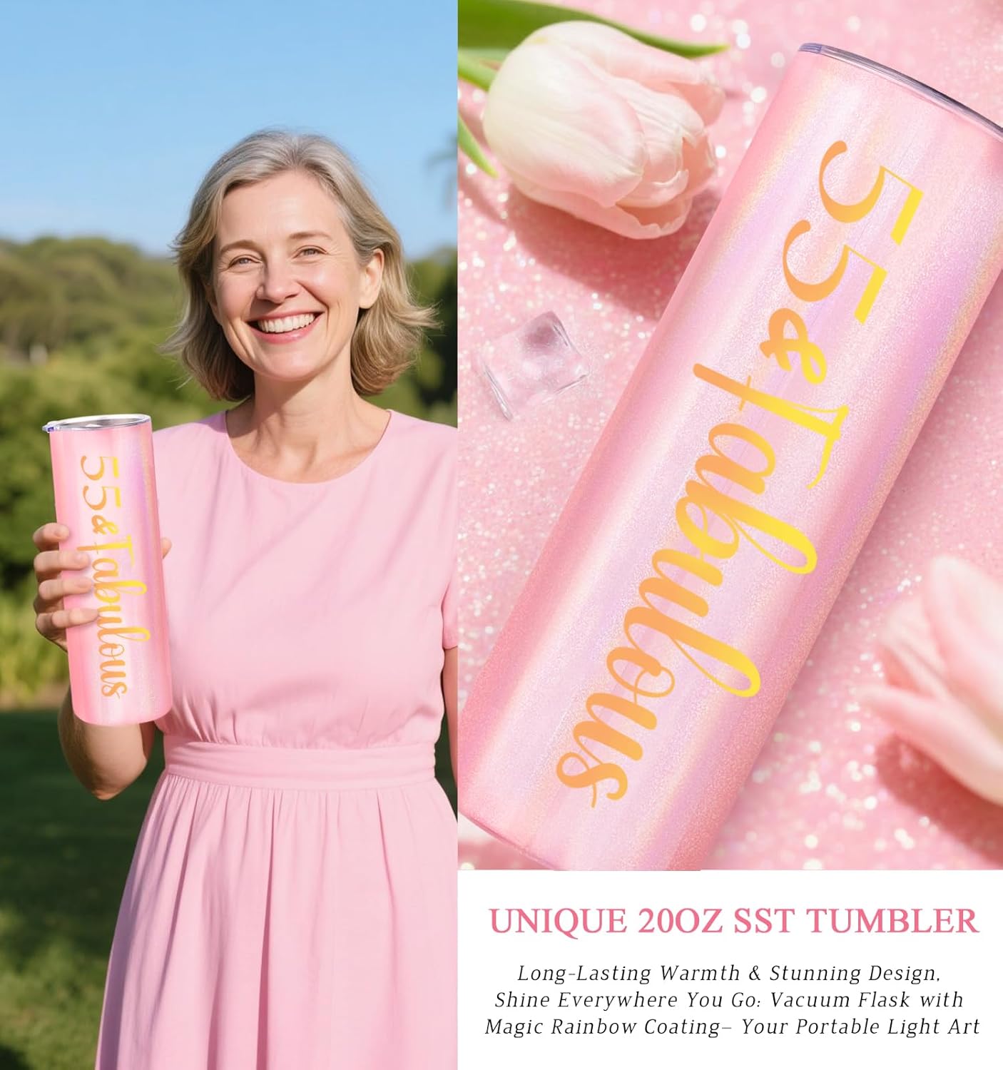 55th Birthday Gifts For Women, Happy 55th Birthday Gifts For Her Mom Sister Wife Best Friend Turning 55, Unique Gift For 55 Year Old Woman Birthday, Funny Birthday Decorations Gift Ideas - Image 2