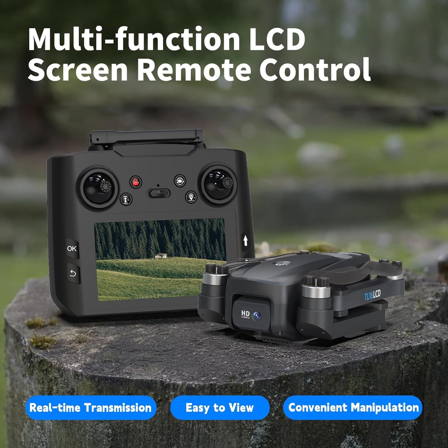 TL16LCD GPS Drone Brushless Motor 4K Camera 45° Adjustable Auto Return 5G FPV RC Quadcopter for Beginners SD Card Support One Key Takeoff Landing