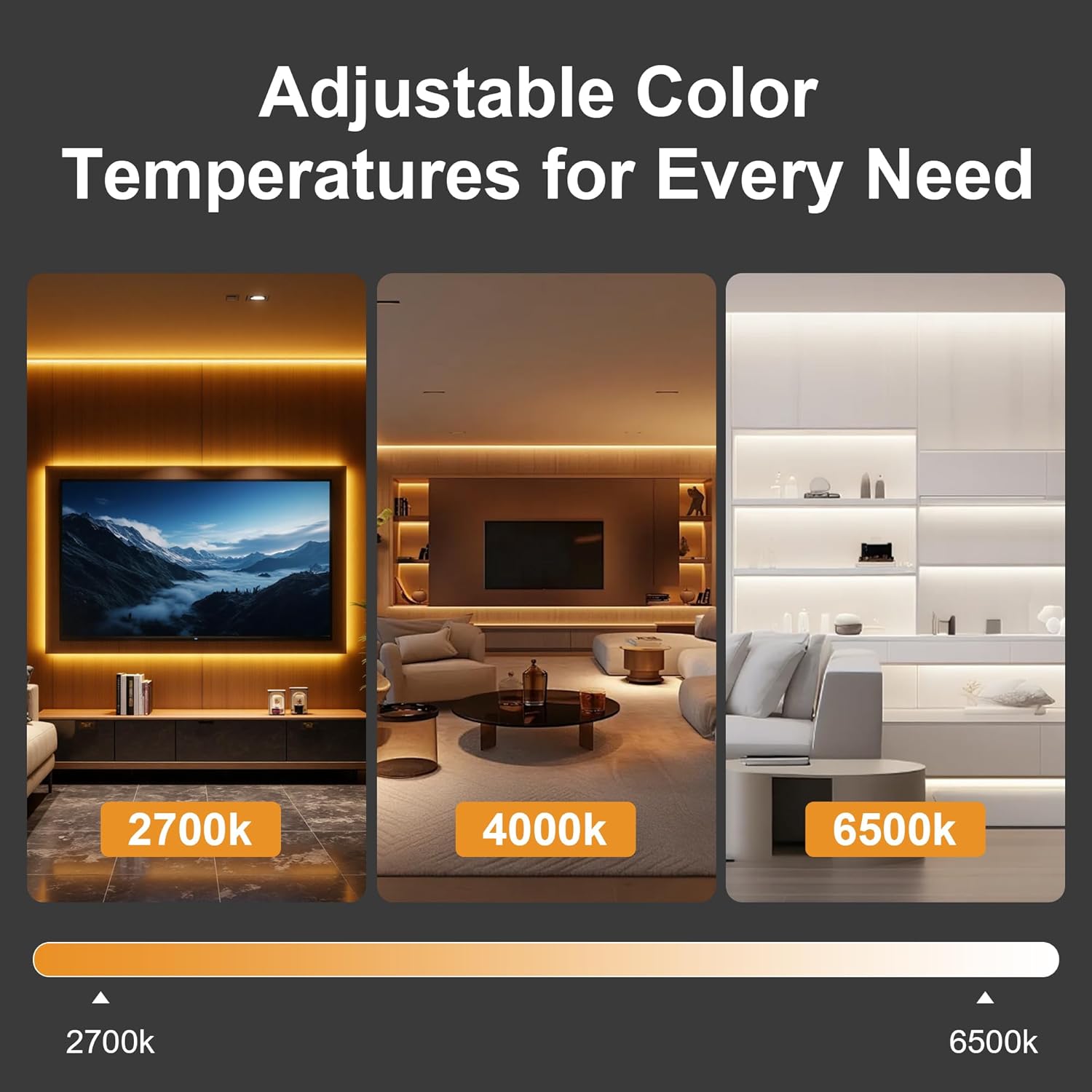 9.84 ft COB LED Strip Lights,Warm White LED Lights for Bedroom with RF Remote,Ultra Bright 24V Cabinet Strip Lighting with Remote Control, Ambient Mood Lighting for DIY Mirror, Nightstand, Kitchen