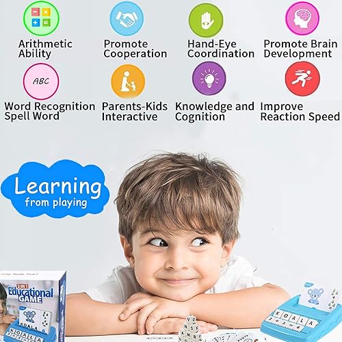 Miniatura 4 de Juguetes educativos de aprendizaje 2 en 1 juegos de letras y números a juego para niños y niñas tarjetas de reconocimiento de palabras a la vista