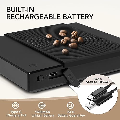 Miniatura 5 de Báscula de café TIMEMORE Basic 2.0 con temporizador, báscula de espresso de espejo negro con función de tasa de flujo, 2000g0.1g de alta precisión