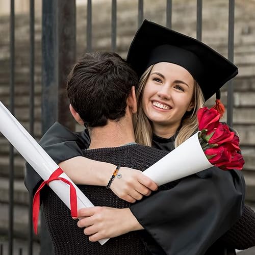 Vista 17 de 2024 Graduation Gifts for Her Him Natural Stone Bracelet Class of 2024 High School College Graduation Gift for Women Men