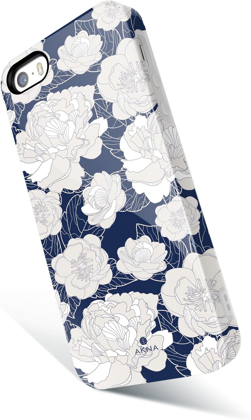 iPhone 5 / 5s /SE case for Girls, Akna Get-It-Now Collection High Impact Flexible Silicon Cover for iPhone5/5s/SE [Retro Lotus](207-U.S)