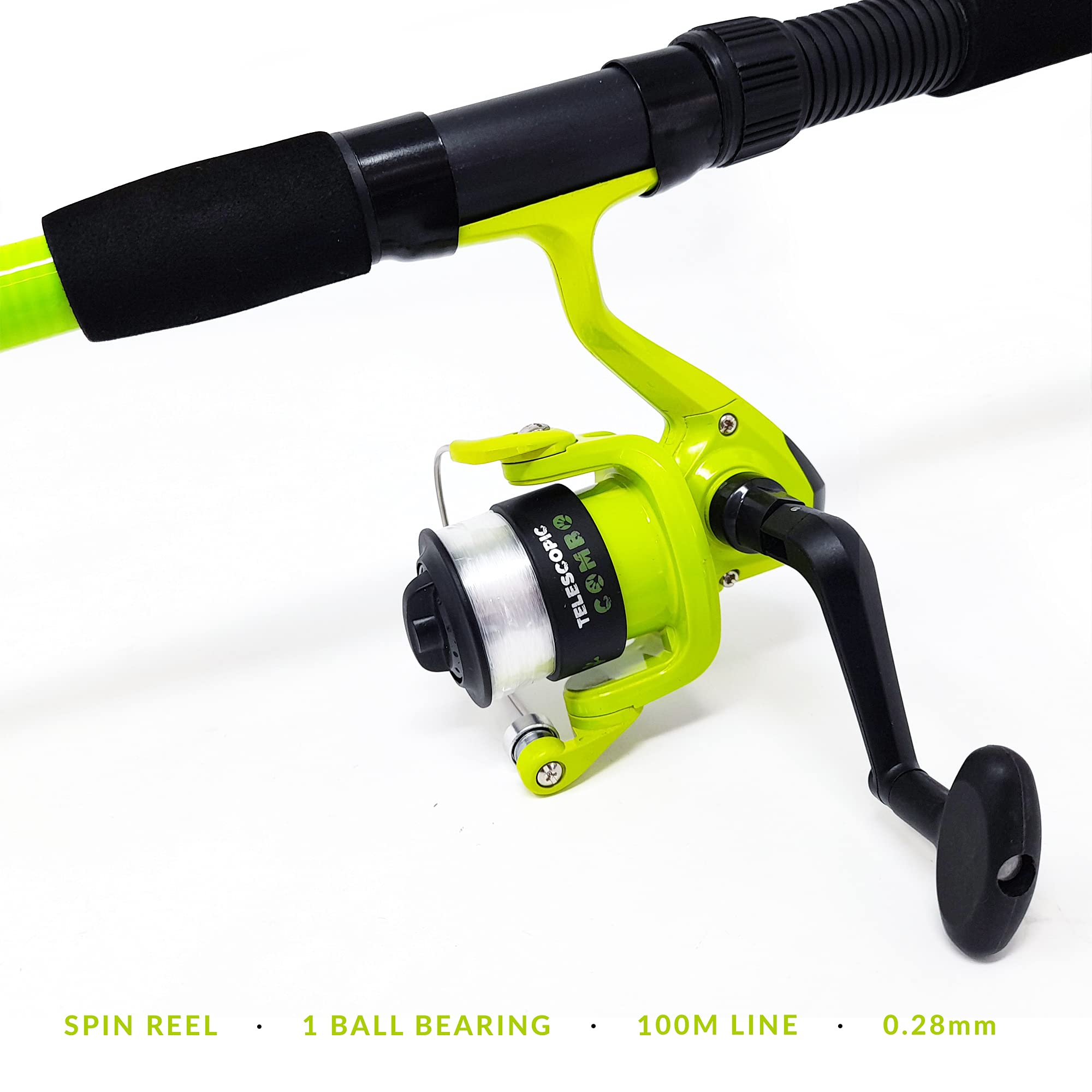 Kit De Débutant De Pêche à La Ligne Pour Enfant Vert-orange-rose Vif