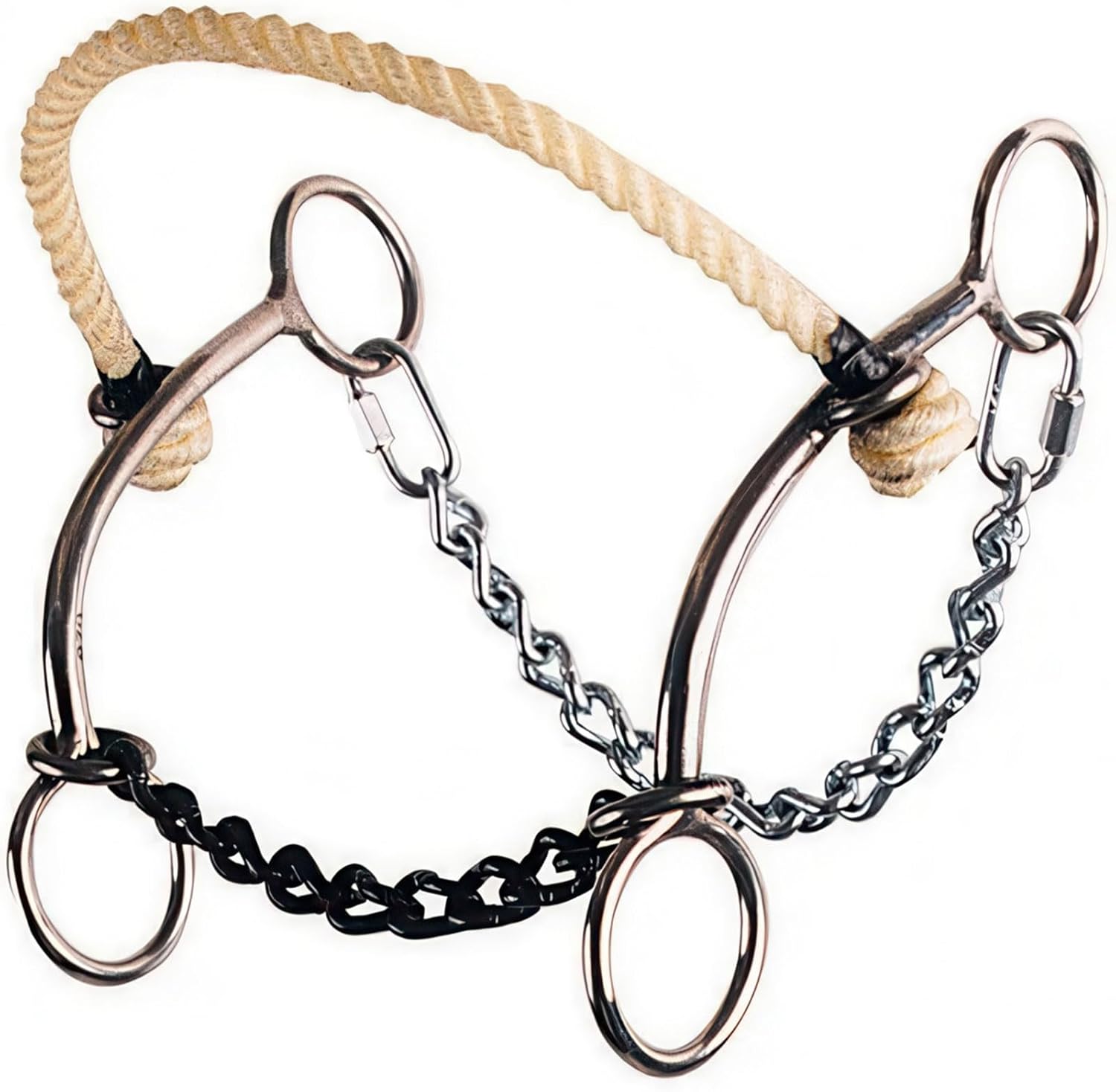 Reinsman 970 Johnson Hackamore Bit | Solid Sweet Iron Stage E Bit with 7 1/2'' Stainless Steel Cheeks for Ranch Riding, Horse Training & Equestrian Sport | Standart Horses
