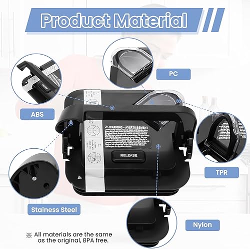 Miniatura 5 de Tapa de bloqueo de repuesto compatible con Ninja Blender 72oz XL lanzadores nuevo modelo, cubierta superior cuadrada de repuesto para jarra Ninja