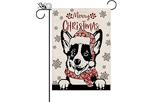Corgi Christmas Joy Garden Flag