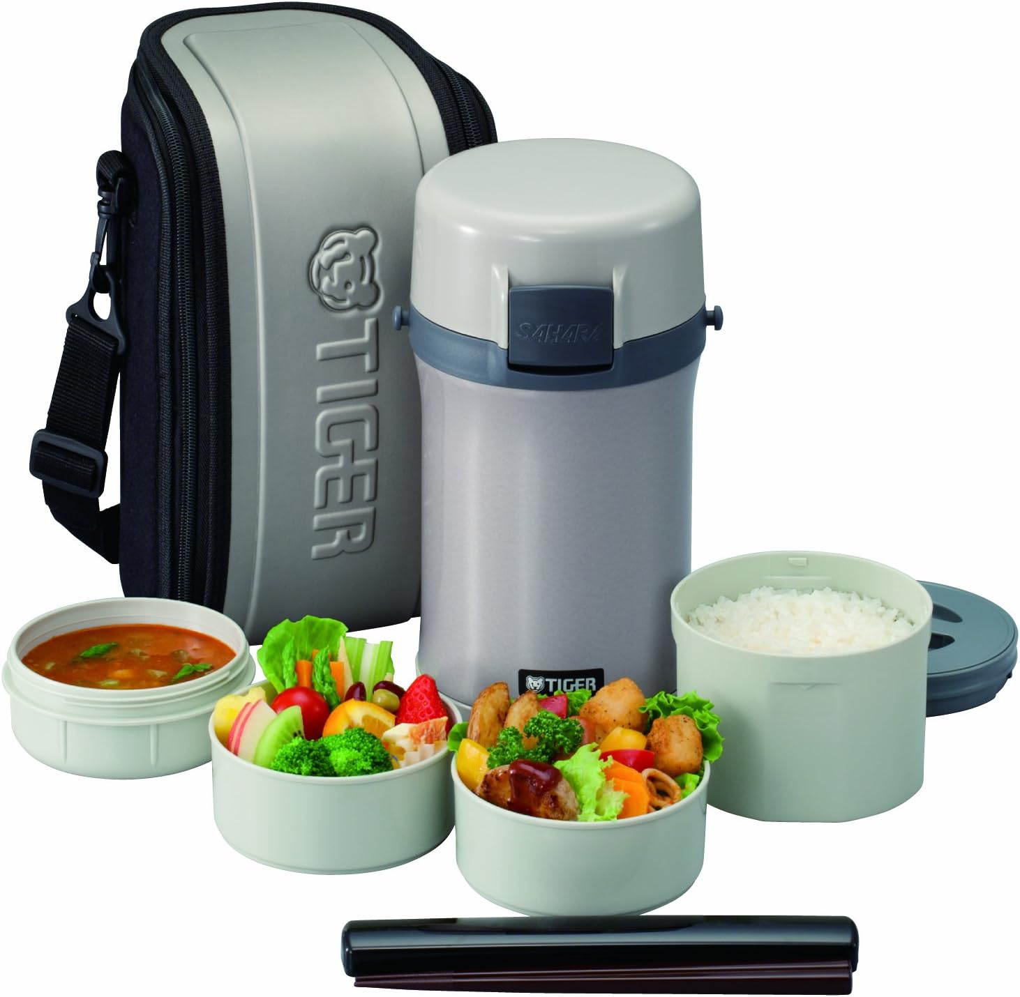 Tiger Corporation LWU-F200 Plastic Thermal Lunch Box, Silver