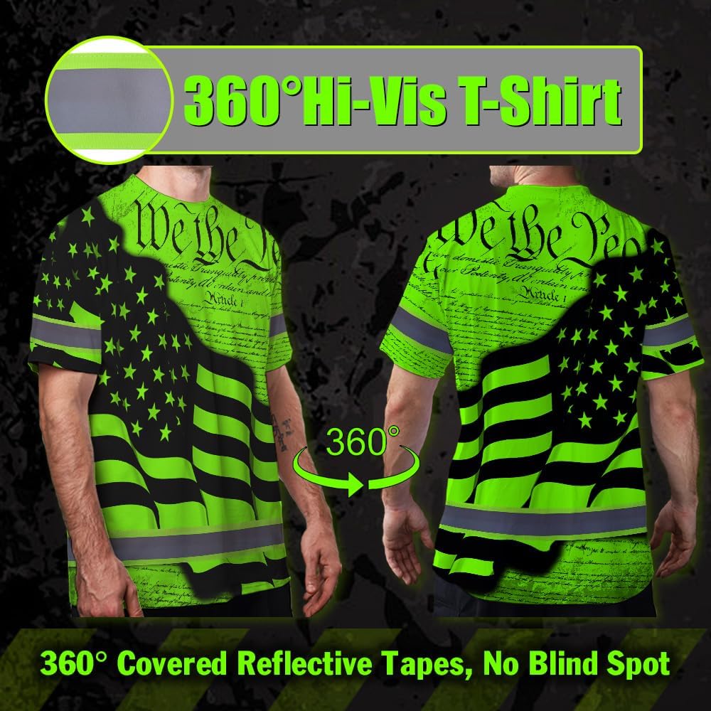 Maddly High Visibility US Flag Collection Safety Workwear Custom Name for Workers, Runners, Truckers, Patriotic - Image 5