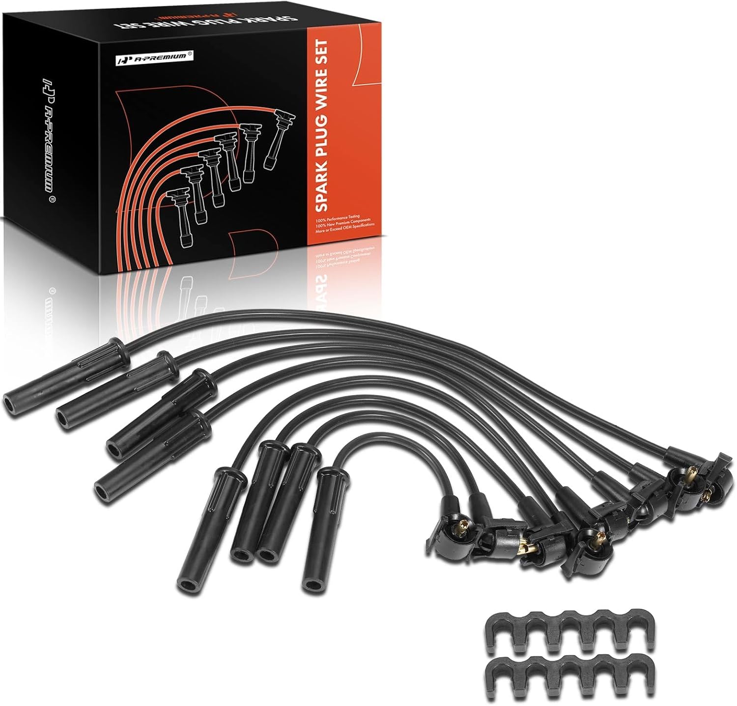 A-Premium Set of 8 Ignition Spark Plug Wires Compatible with Ford Ranger 1989-1991, L4 2.3L