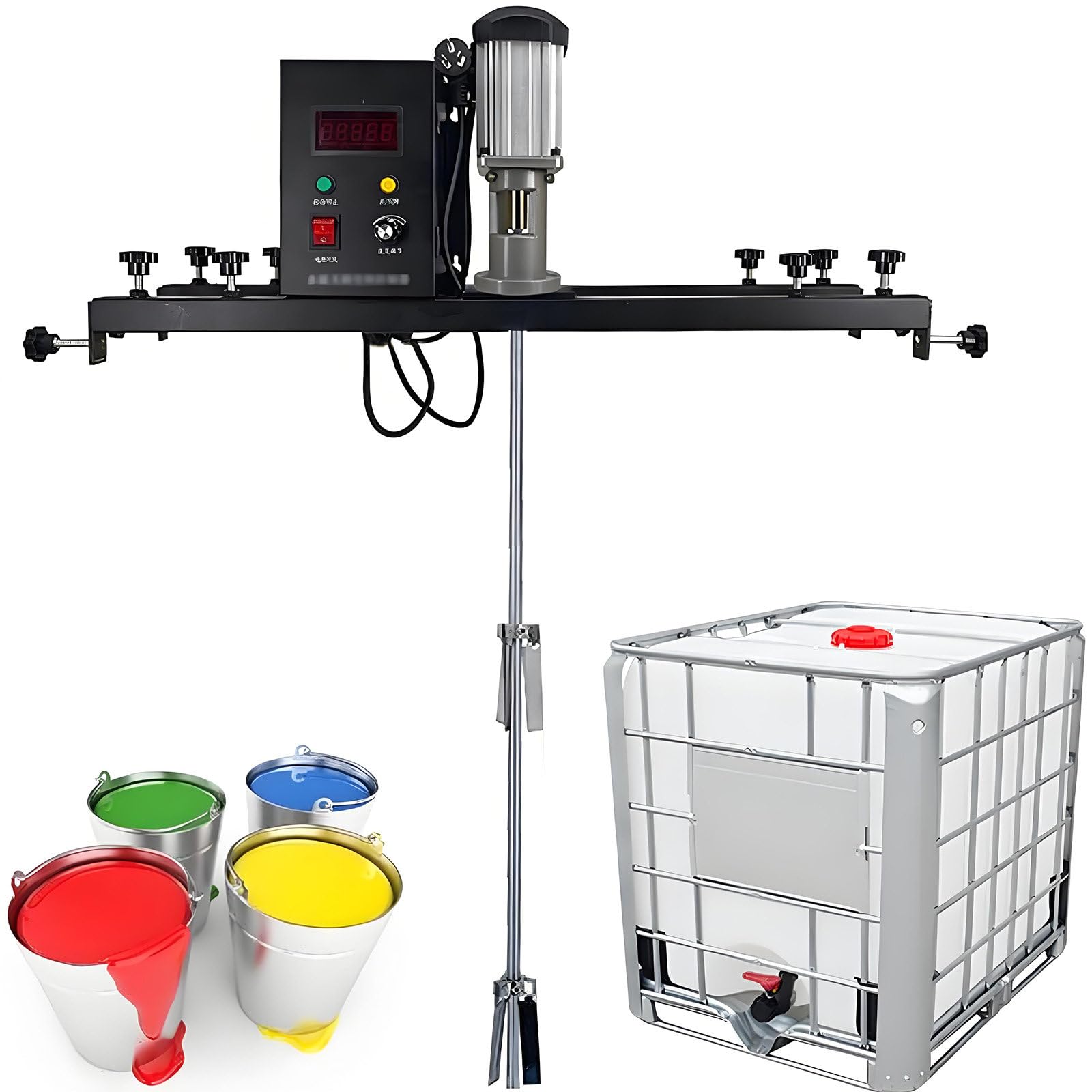 GUTYGIO IBC Agitator,Speed Adjustment from 0-3000 RPM, Electric Tank Mixer Machine,Stirring Capacity: 1000L,IBC Paint Mixer,Commercial 1 Ton Paint Stirring Machine A