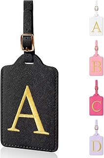Personalized Initial Luggage Tags for Suitcases,Leather Letter Cute Lugg...