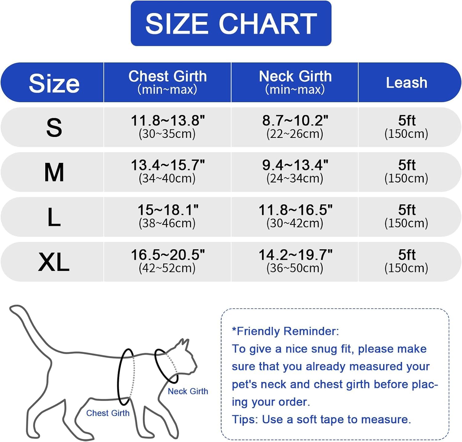 Skmeditec Cat Harness and Leash Set: Upgraded Escape Proof Vest with Lead for Large Cat Small Dog Puppy Walking Soft Jacket with Reflective Strips L Size Blue - Image 2