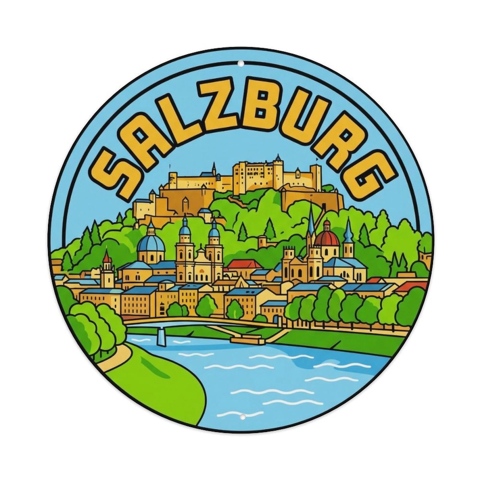 Austria Retro Travel Salzburg Metal Tin Sign