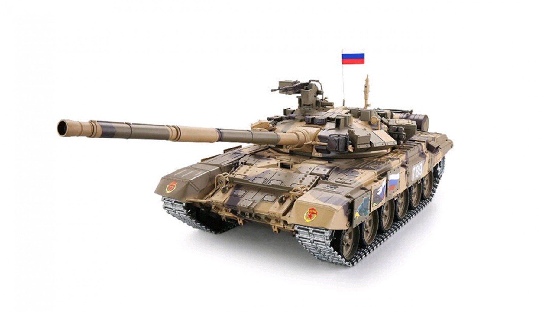 Tanque Rusia T de 90 Pro 2.4 GHz 1: 16 humo y sonido Engranaje de metal/cadena de metal 2.4 GHz control remoto