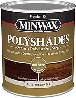 Minwax PolyShades Quart Mission Oak Satin: One-Step Wood Stain & Polyurethane Finish for Easy Refinishing