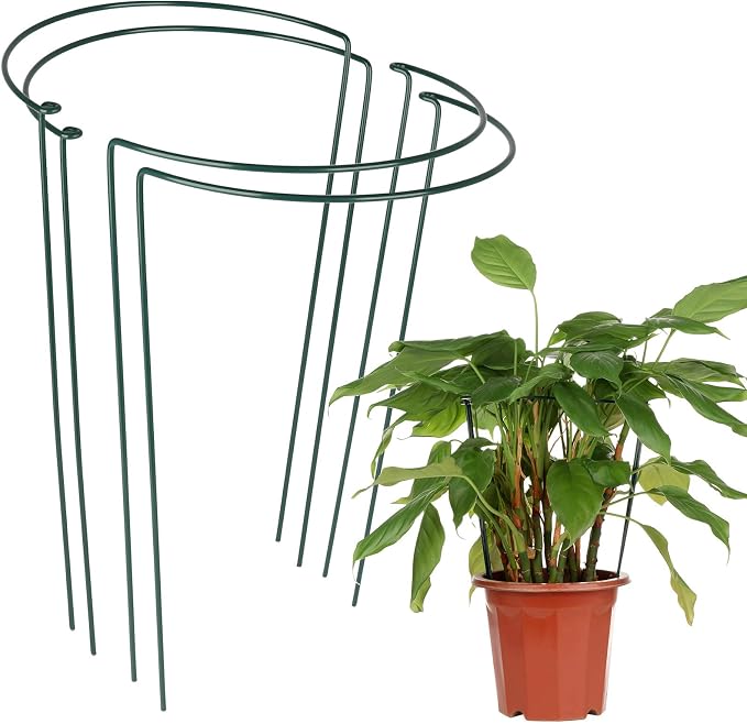Lot De 4 Supports Pour Plantes En Métal Demi-rond - 35x20 Cm, Pour Tomates, Fleurs, Légumes Grimpants