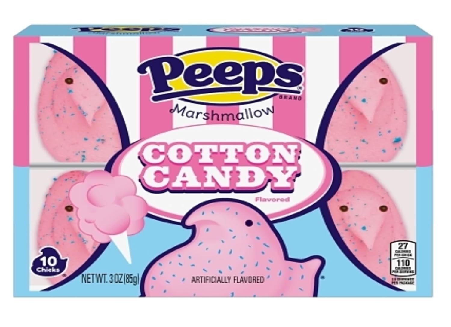Peeps Chicks Flavored Variety Pack of 6-10 Count - Dr Pepper, Cotton Candy, Party Cake, Rice Krispy, Frosted Strawberry, and Sour Watermelon - Fun Flavors For Everyone
