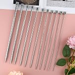 FEPITO Ensemble d'aiguilles de tricot en acier inoxydable, aiguilles de tricotage en métal pointé droit, 11 Taille de 2,0mm-8,0mm, 9.84 Longueur des pouces pour la main DIY Tricots