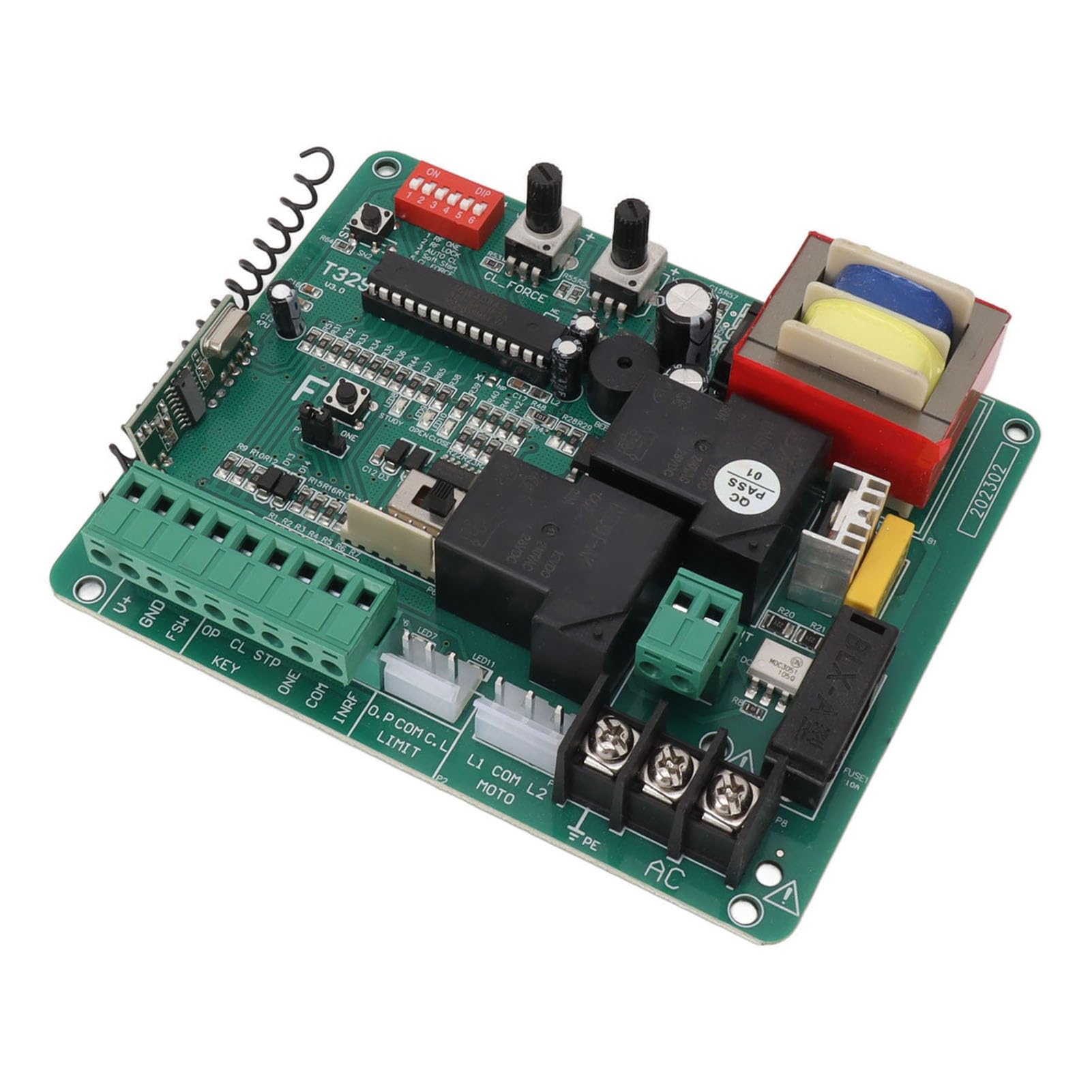 aqxreight Sliding Gate Motor Control Board with Remote and LED Indicators