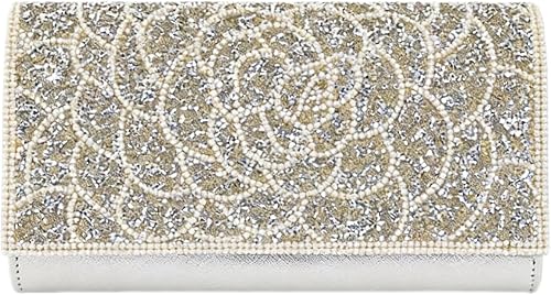 2026 Dressy Evening Bag for Women Sparkly Rose Rhinestone Formal Clutch Purse Envelope Handbag for Party Wedding