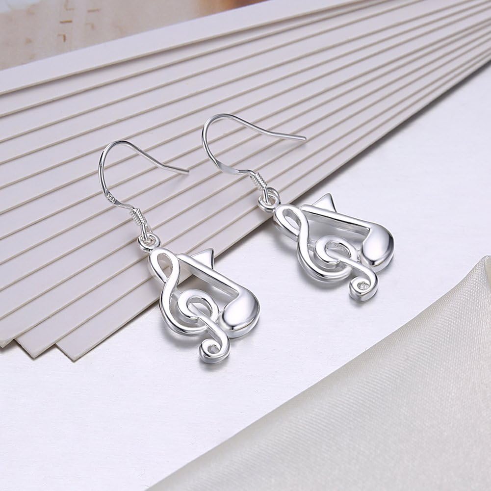 Silver Plated Music Note Dangle Earrings Fashion Earrings Daily Wear - Image 6