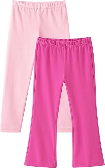 2 Pack Toddler Girls Flare Pants Baby Cotton Leggings Size 18M-5T