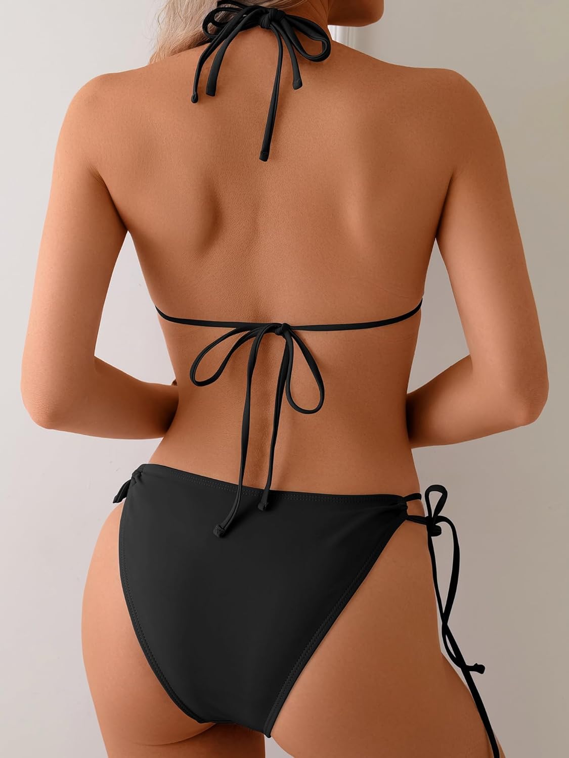swimall Women's Bikini Set Sexy Triangle Halter Two Piece Swimsuit Double Straps String Tie Bathing Suit - Image 2
