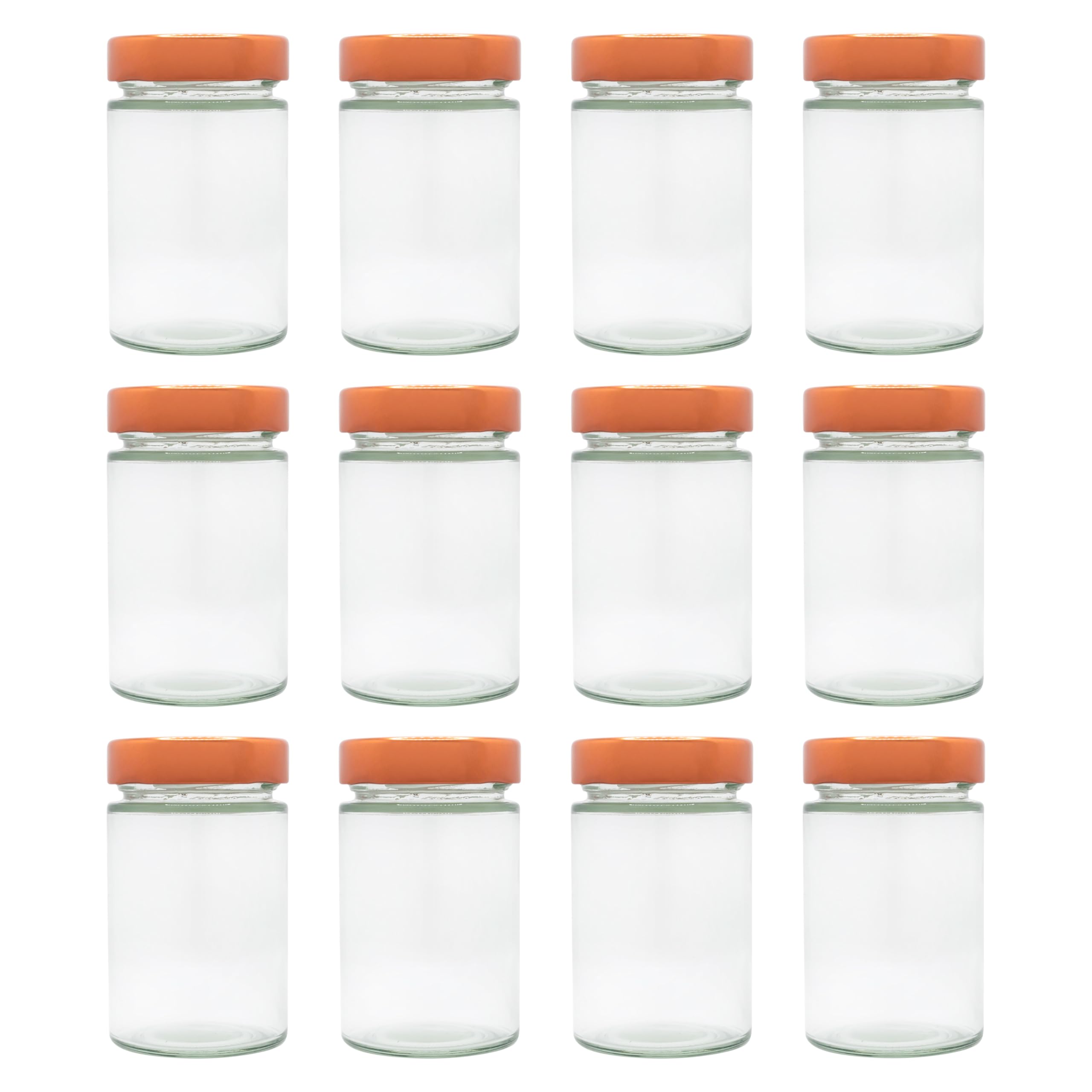 6oz 212ml Deep Lug Glass Jar with Metal Lid (Copper)