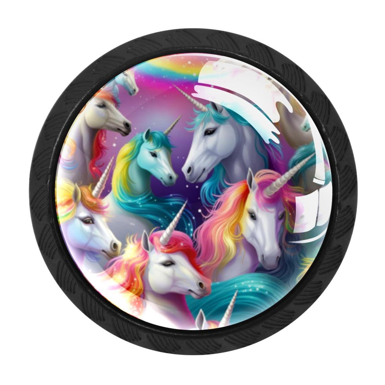 Chenzzzz Multicolored 13 4 Pcs Rainbow Unicorn Cabinet Knobs Crystal Drawer Pulls For Kitchen, Bathroom Cabinet, Dresser And Cupboard