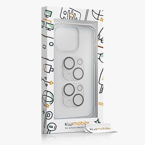Miniatura 7 de kwmobile Juego de fundas transparentes 5 en 1 compatibles con iPhone 15, incluye protectores de pantalla y cámara, transparente