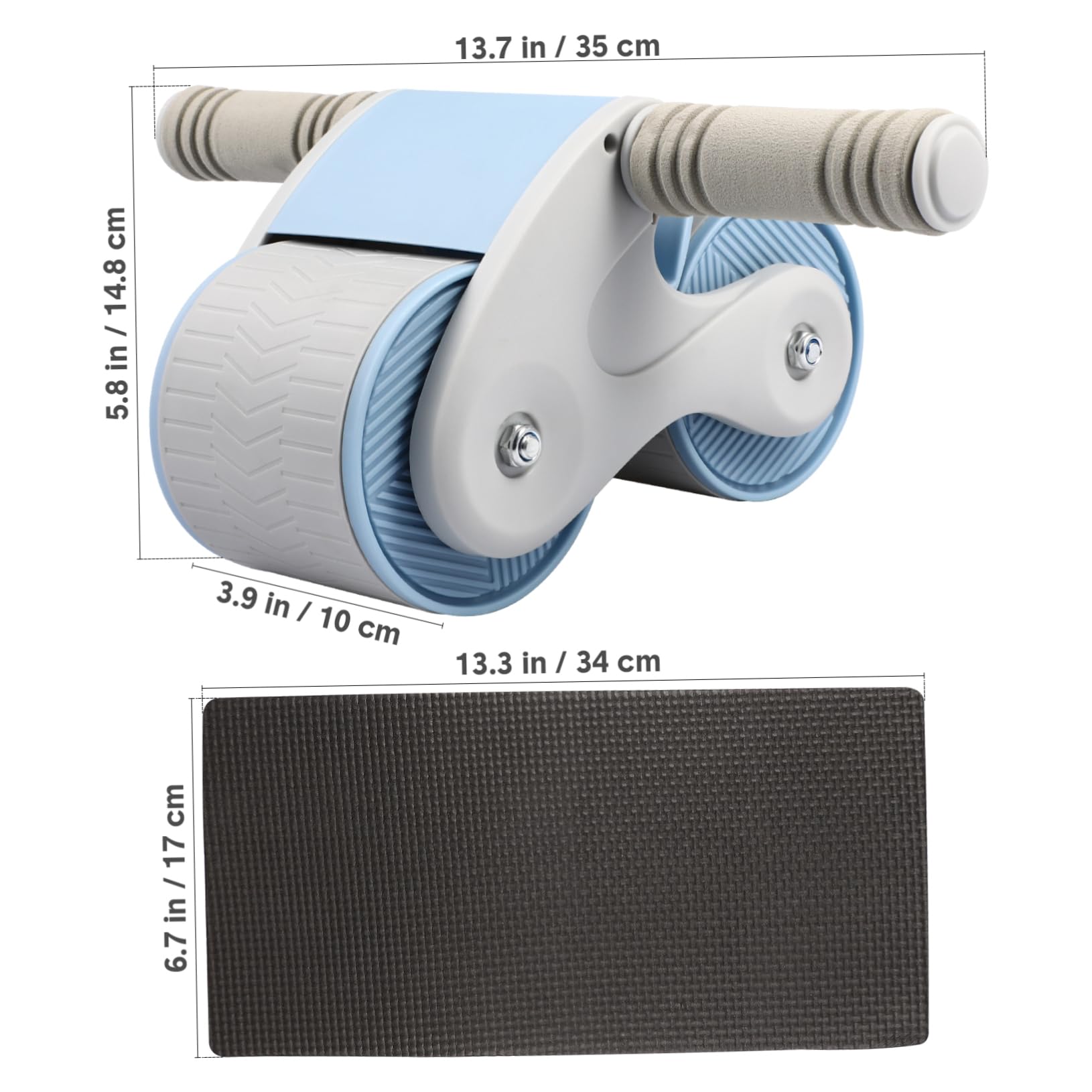 SOIMISS Abdominal de Rebote Automático con Antideslizante Rodillo de Ejercicio Ab para Entrenamiento Casa de Dobles para Estabilidad