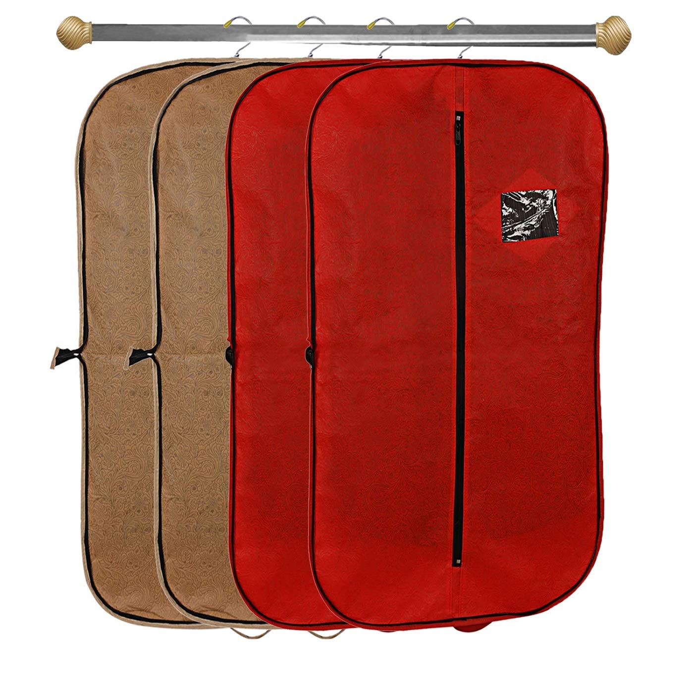 Kuber Industries Embossed Design 4 Pieces Foldable Non Woven Men's Coat