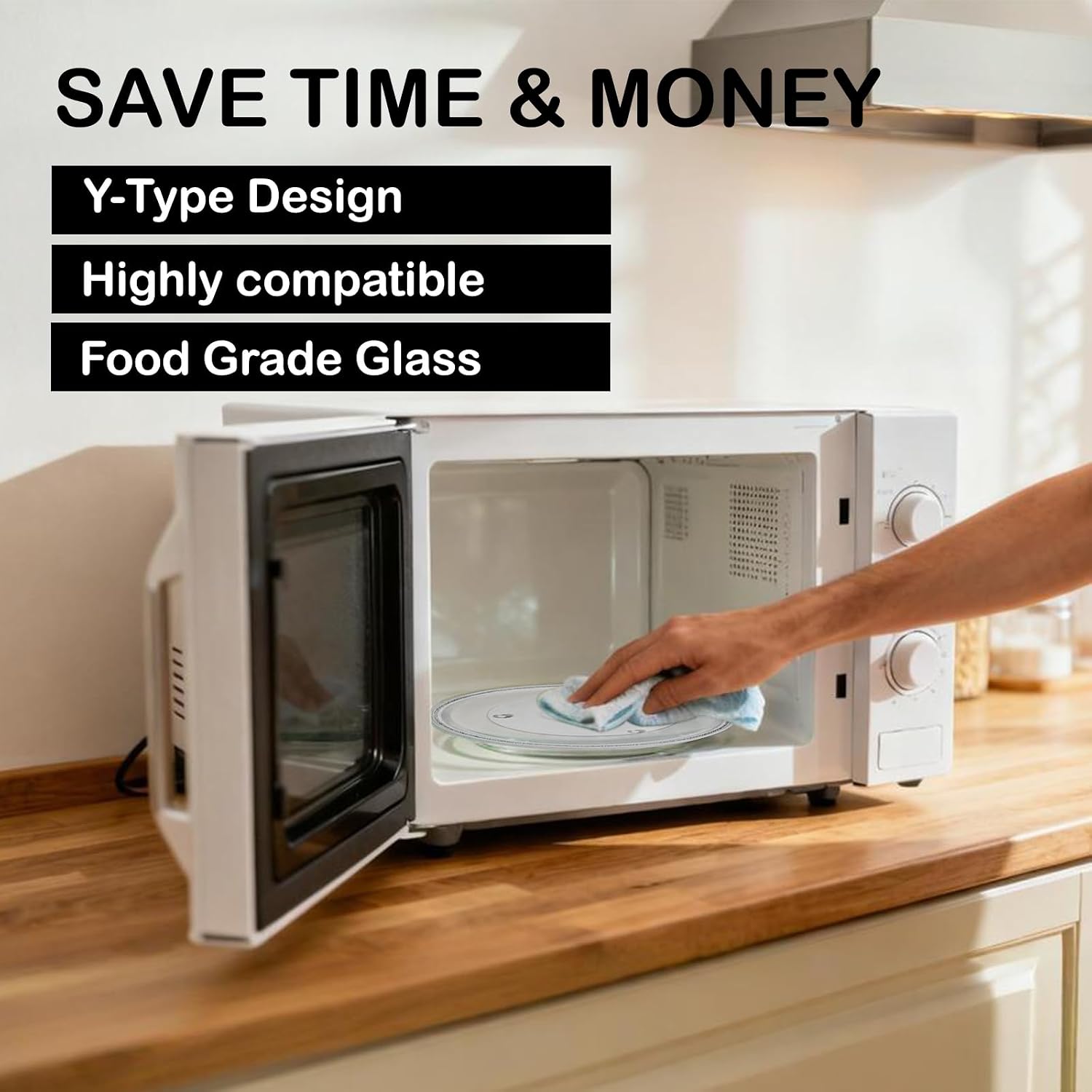 10.6" Microwave Glass Turntable Replacement, Clear Turntable