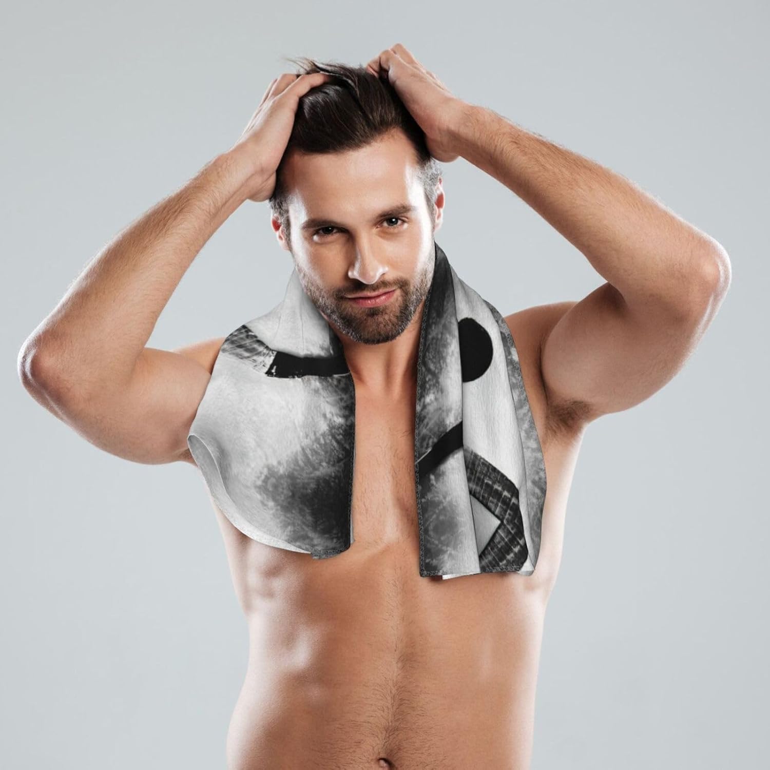 Ice Hockey Art Print Hand Towels for Kitchen, Decorative Bathroom Towels Decor Farmhouse Cute for Men Women Gifts