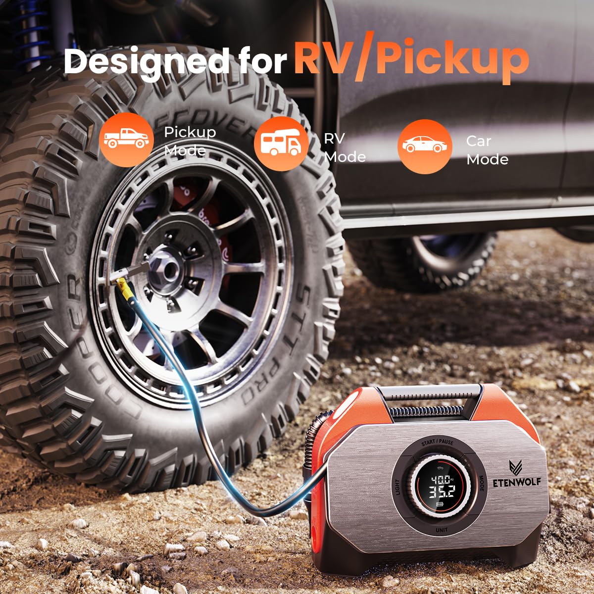 ETENWOLF VORTEX S6 Tire Inflator Portable - Product View