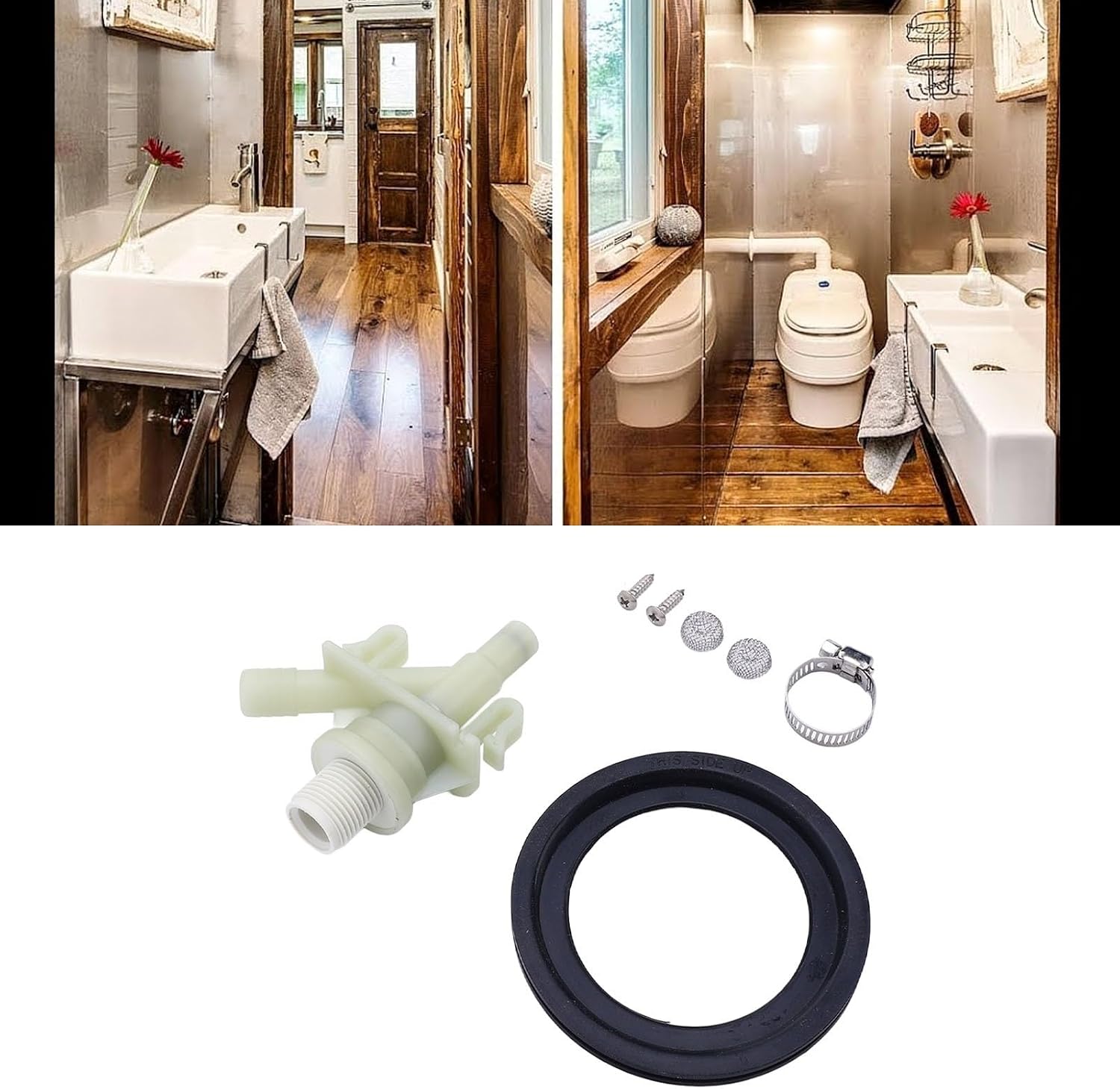 Upgraded Rv Water Valve Replacement Kit 4 Set RV Toilet Water Valve Kit 385311641 Replacement for Pedal Flush Marine Motorhome for Pedal-Flush Toilets