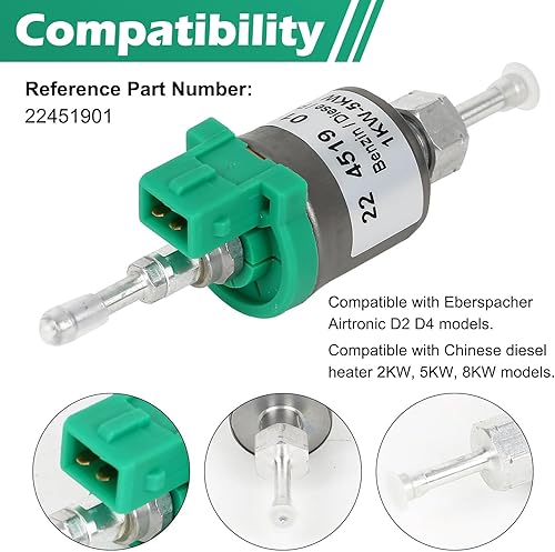 Miniatura 6 de Bomba dosificadora de combustible de 12 V, bomba de dosificación diésel, calentador de combustible bomba de calentador de estacionamiento 22451901