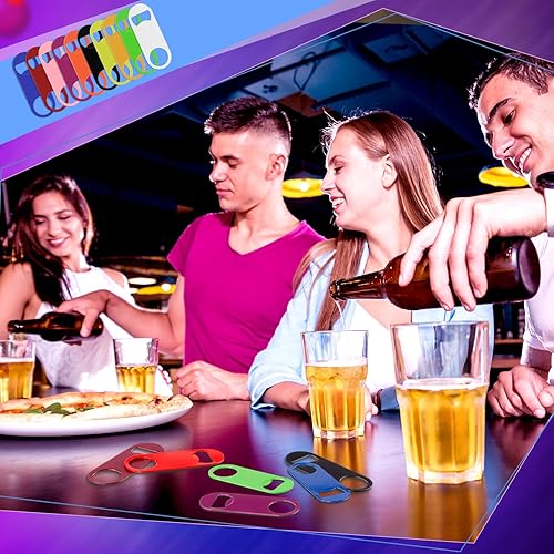 Miniatura 6 de Abrebotellas plano de acero inoxidable, resistente, 100 unidades, abrebotellas de cerveza, sólido, duradero, divertido, abridor de sublimación en