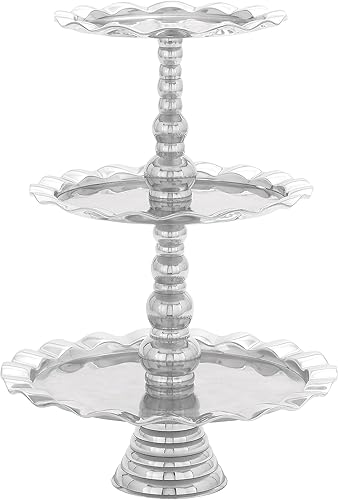 Miniatura 1 de Deco 79 Servidor de aluminio de 3 niveles, 17 "x 17" x 24", plateado